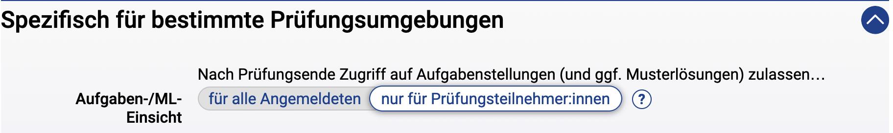 Kursparameter für Zugriffsbeschränkung auf Teilnehmer:innen bei Klausuren