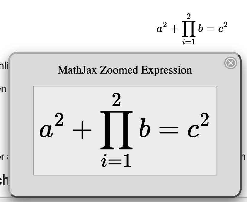 Zoomfunktion (mit Faktor 200%) von MathJax
